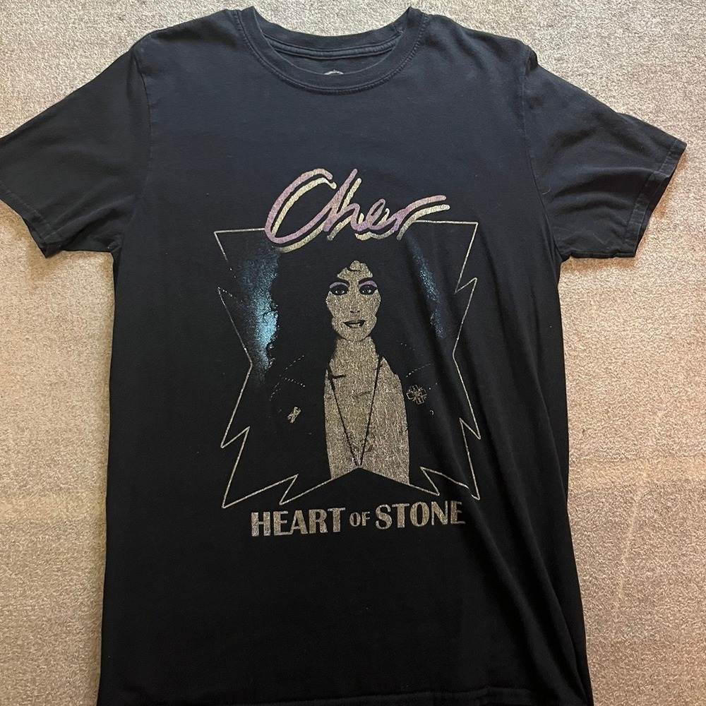 Cher Heart of Stone Graphic T-Shirt Black Mens Medium 2019 Concert Tour Style